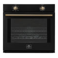Forno Vomero 30-Inch Wall Oven with 5 cu.ft Total Capacity in Black with Antique Brass Trim (FBOEL1370-30BLK)