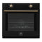 Forno Vomero 30-Inch Wall Oven with 5 cu.ft Total Capacity in Black with Antique Brass Handle (FBOEL1370-30BLK)