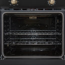 Forno 2-Piece Appliance Package - 30-Inch Vomero Wall Oven & 30-Inch Microwave Oven in Black with Antique Brass Handle