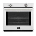 Forno Vomero 30-Inch Wall Oven with 5 cu.ft Total Capacity in White with Antique Brass Trim (FBOEL1370-30WHT)