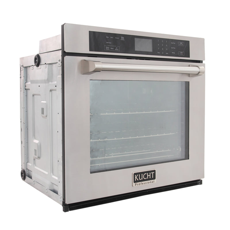 Kucht 30-Inch Single Electric Wall Oven with True Convection and Self-Cleaning in Stainless Steel (KWO310)