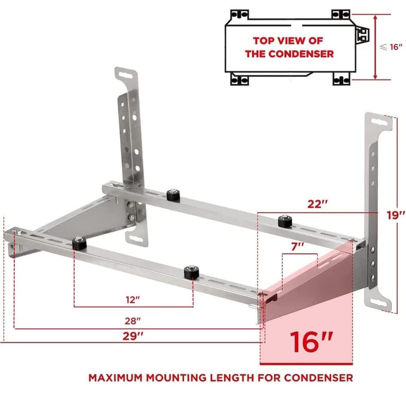 TURBRO Wall Mounted Aluminum Bracket for Mini Spilt AC (707-90-115)