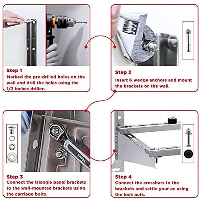 TURBRO Wall Mounted Aluminum Bracket for Mini Spilt AC (707-90-115)