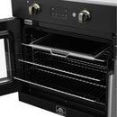 Forno 2-Piece Appliance Package - 30-Inch Single Wall Oven and 30-Inch Microwave in Black with Antique Brass Handle (FBDL-025-03CAUS