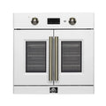 Forno Asti 30-Inch French Door Electric Wall Oven in White with Antique Brass Trim (FBOEL1333-30WHT)