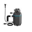 Forno Acqua BrightDiamond Black Onyx 1HP Super Quiet Garbage Disposal Corded with Motion Sensor Cabinet Light & Pre-Wired Air Switch (WDD100TA1BO)