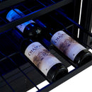 Forno Gemello 48-Inch 9.6 Cu. Ft. Side-by-Side Wine and Beverage Cooler in Black with Antique Brass Handle (FWCDR6699-48BLK)