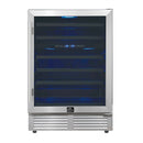 Forno Bachino 24-Inch Wine Cooler in Stainless Steel with LED Lighting, Triple Glass Door, & 51 Bottle Capacity (FWCDR6634-24S)