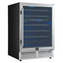 Forno Bachino 24-Inch Wine Cooler in Stainless Steel with LED Lighting, Triple Glass Door, & 51 Bottle Capacity (FWCDR6634-24S)