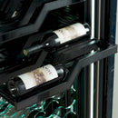 FORNO Abruzzo 48-Inch Dual Zone Wine Cooler with 102 Bottles, 24 Cu. Ft., Green Acrylic Holders & Black Shelves (FWCDR6610-48S)