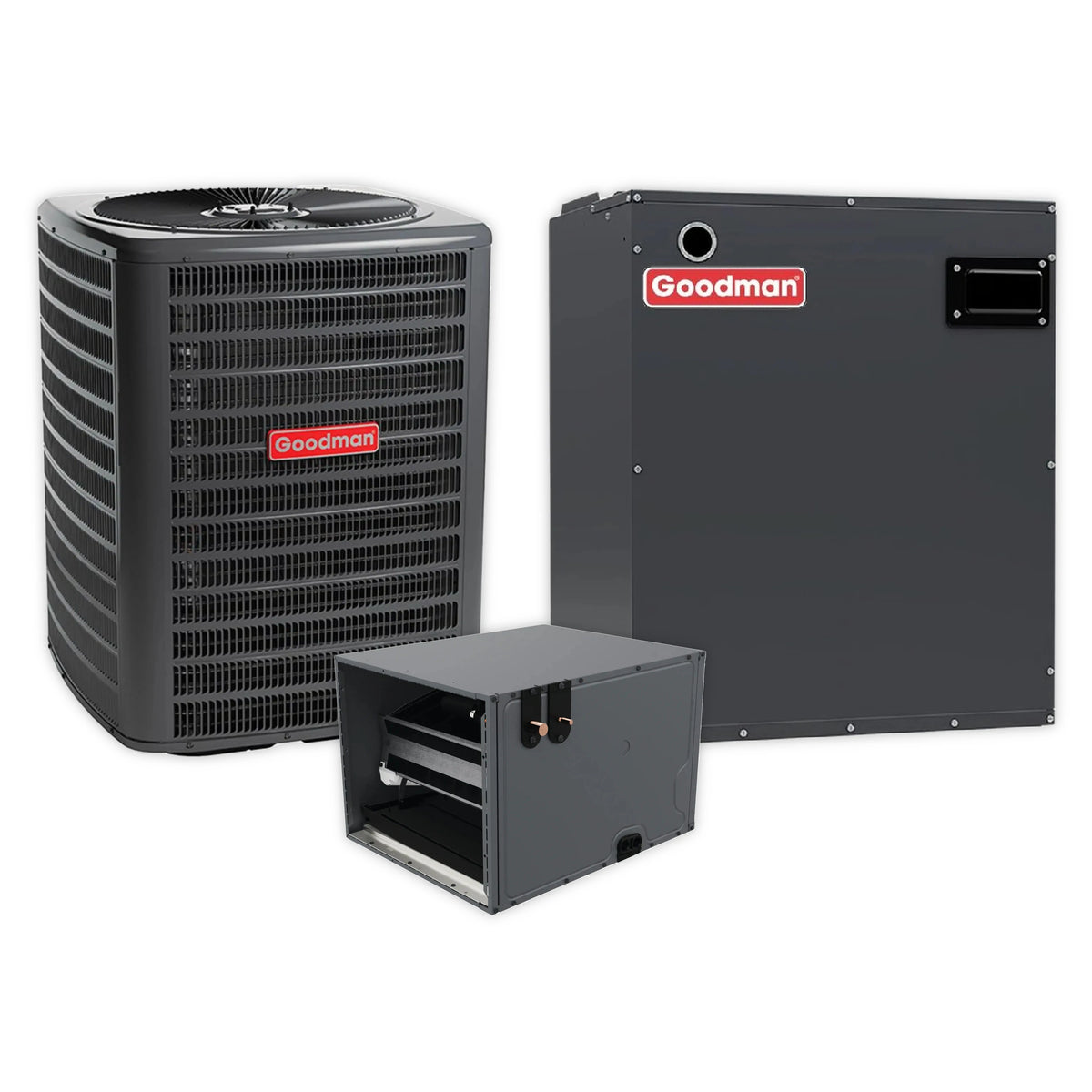 Goodman 1.5 Ton 14.7 SEER2 R-32 Central Air Conditioner, Evaporator Coil and Modular Blower