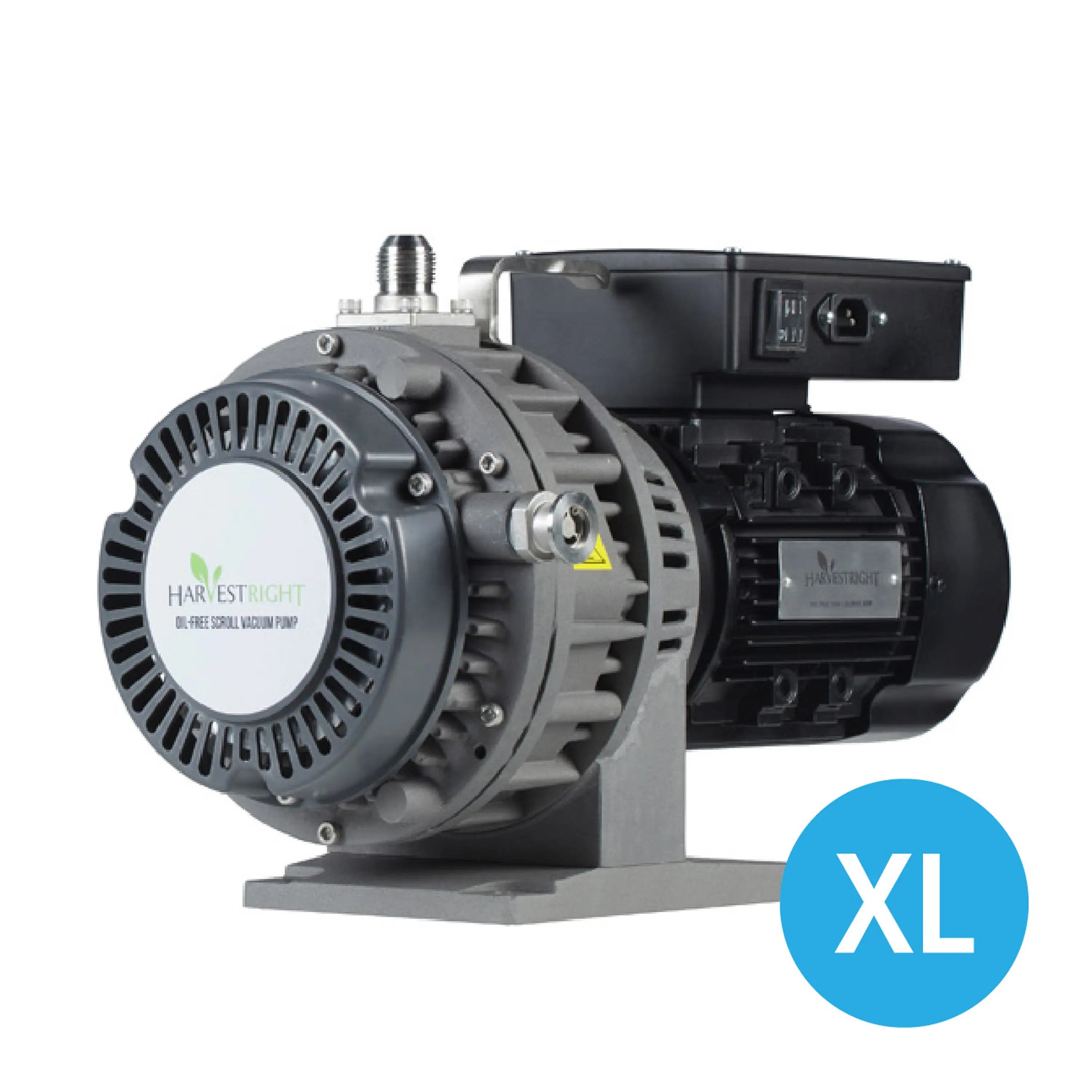Harvest Right XL oil-free vacuum pump with motor housing and fan grille