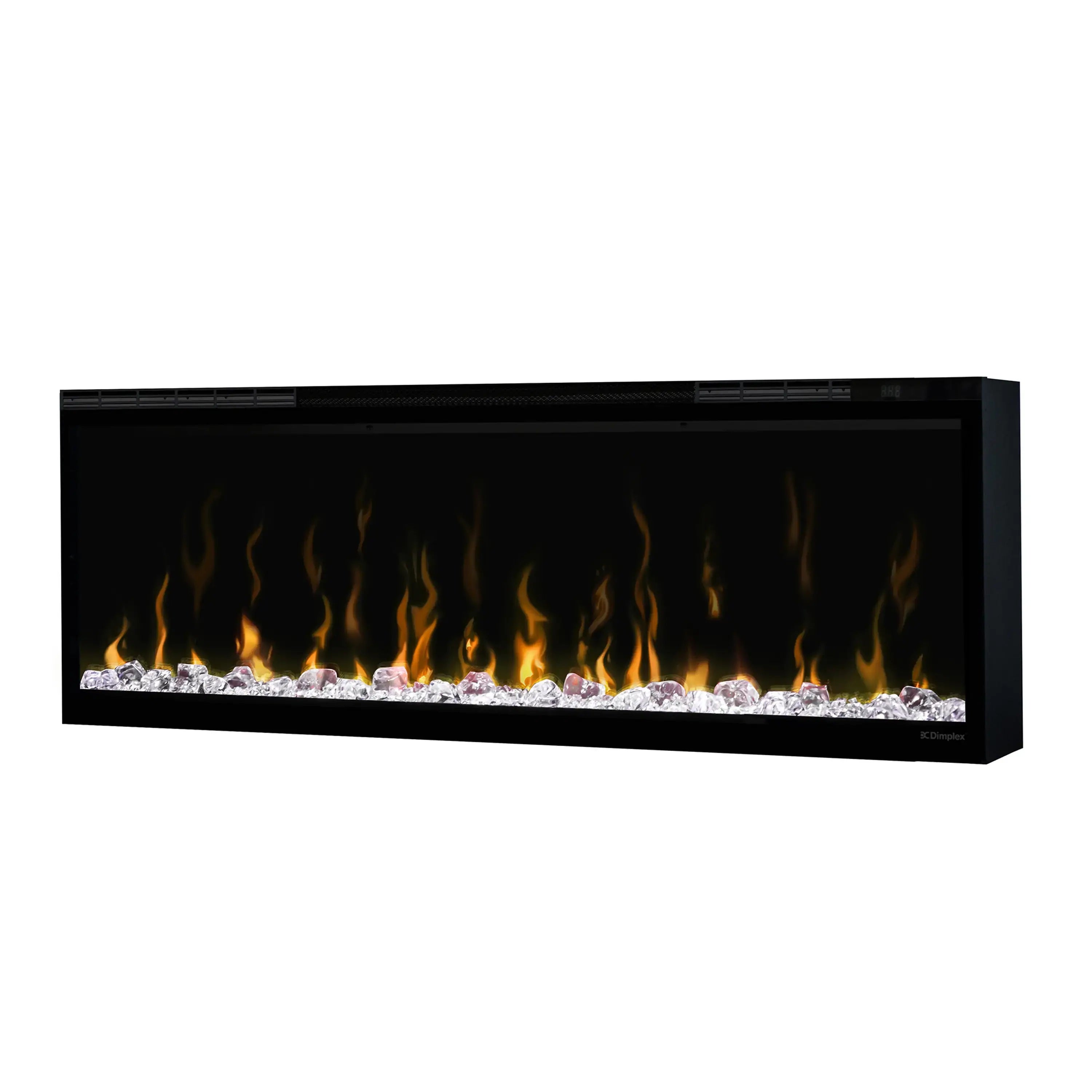 Dimplex IgniteXL 50-inch linear electric fireplace with glowing logs and flame effects