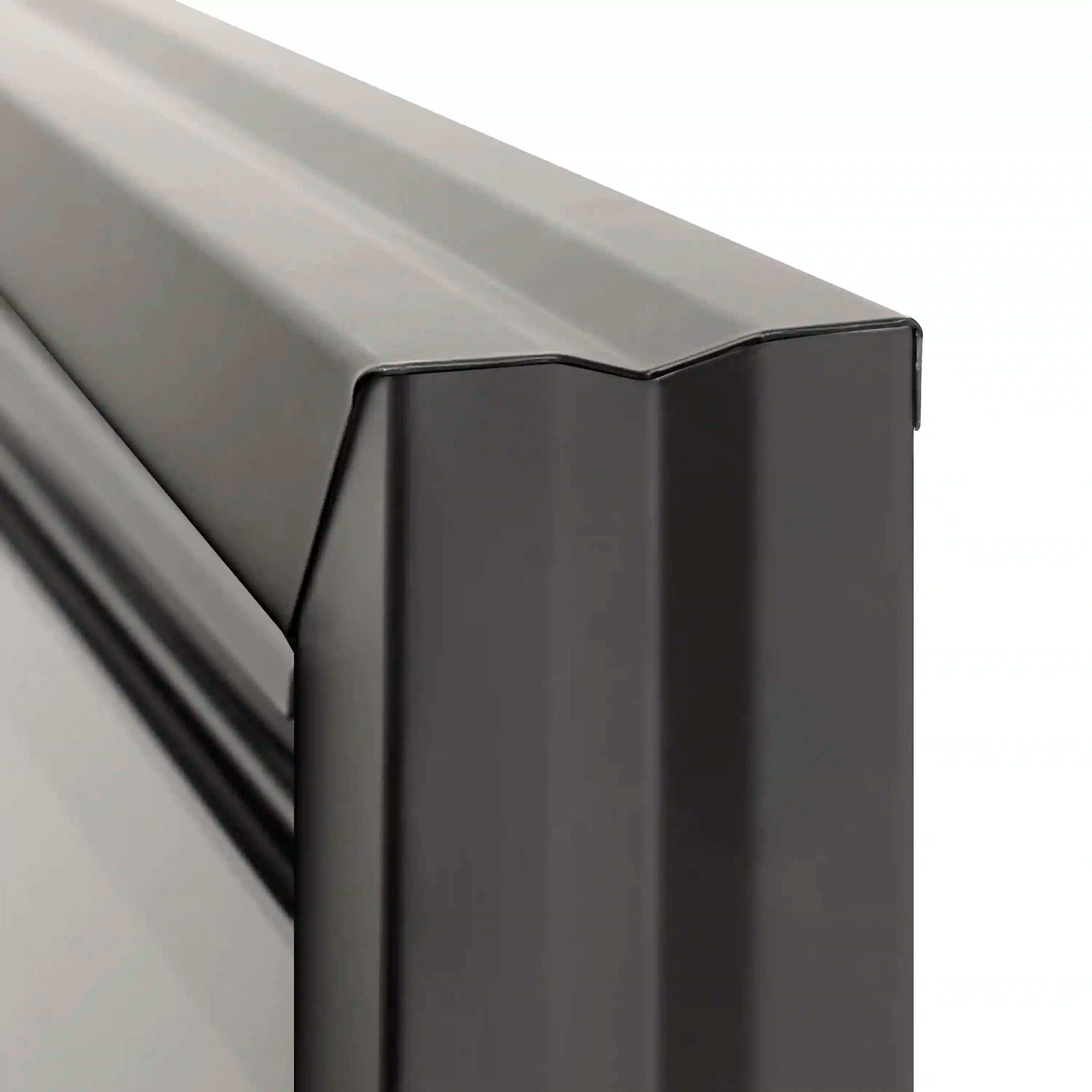 Black trim frame corner with smooth edge and angled join