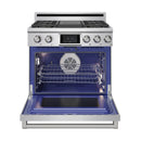 Thor Kitchen 36-Inch Professional Dual Fuel Range with Liquid Propane Gas 5 Burners Cooktop and 6.0 Cu. Ft. Electric Convection Oven in Stainless Steel (XRD36ELP)
