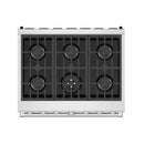 Thor Kitchen 36-Inch Professional Liquid Propane Gas Range with 6.0 Cu. Ft. Oven and 6 Cooktop Burners in Stainless Steel (XRG36ELP)