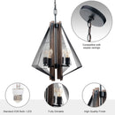 Parrot Uncle Zenith 4-Light Black & Wood Dimmable Island Pendant Light (ZE104BLK)