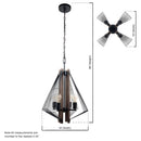 Parrot Uncle Zenith 4-Light Black & Wood Dimmable Island Pendant Light (ZE104BLK)