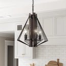 Parrot Uncle Zenith 4-Light Black & Wood Dimmable Island Pendant Light (ZE104BLK)
