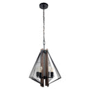 Parrot Uncle Zenith 4-Light Black & Wood Dimmable Island Pendant Light (ZE104BLK)