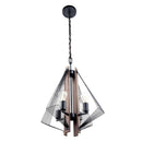 Parrot Uncle Zenith 4-Light Black & Wood Dimmable Island Pendant Light (ZE104BLK)