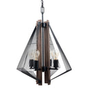 Parrot Uncle Zenith 4-Light Black & Wood Dimmable Island Pendant Light (ZE104BLK)