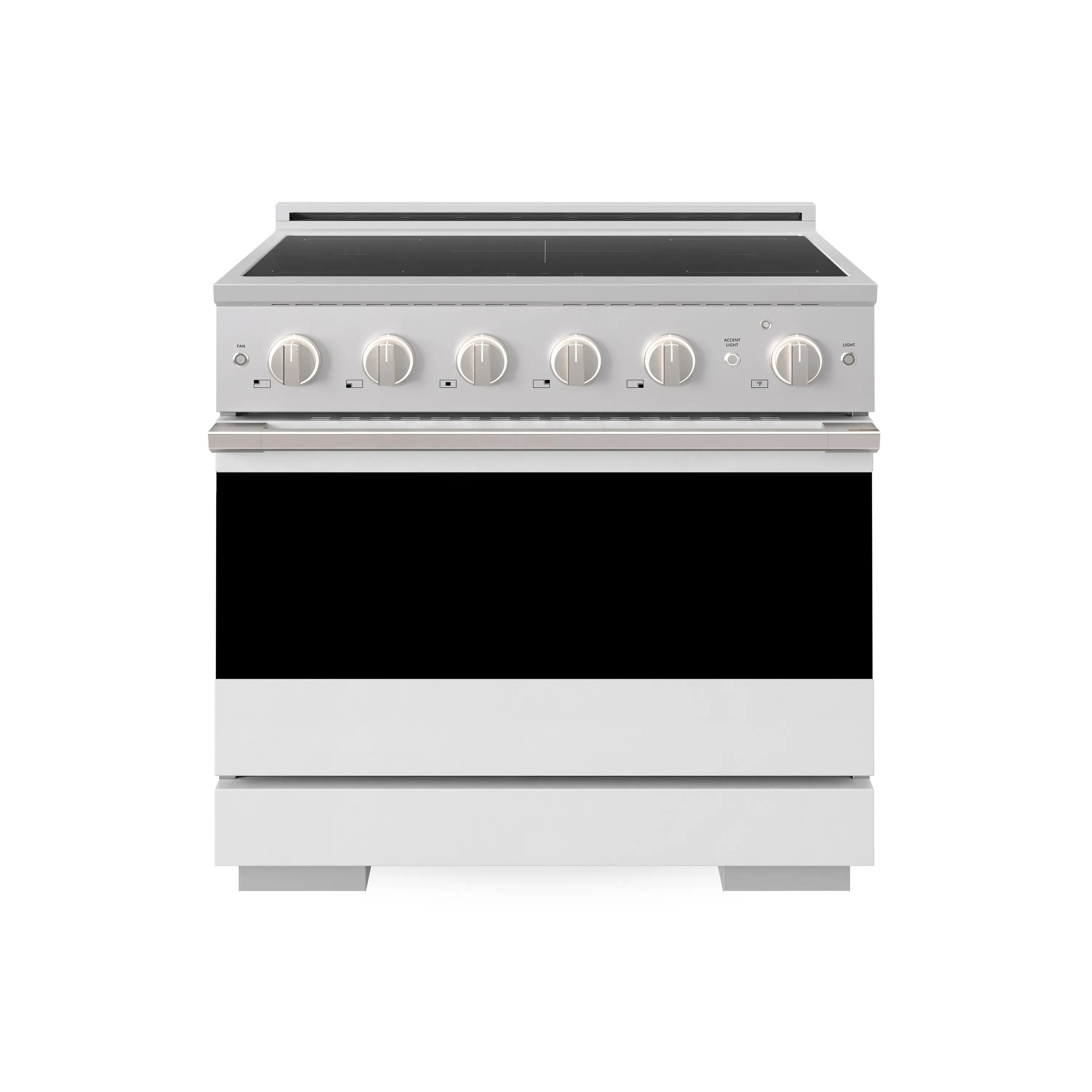 ZLINE 36-Inch 5.2 cu. ft. Marino Induction Range with 5 Element Cooktop and Electric Convection Oven in Stainless Steel with White Matte Door (MINR-WM-36)