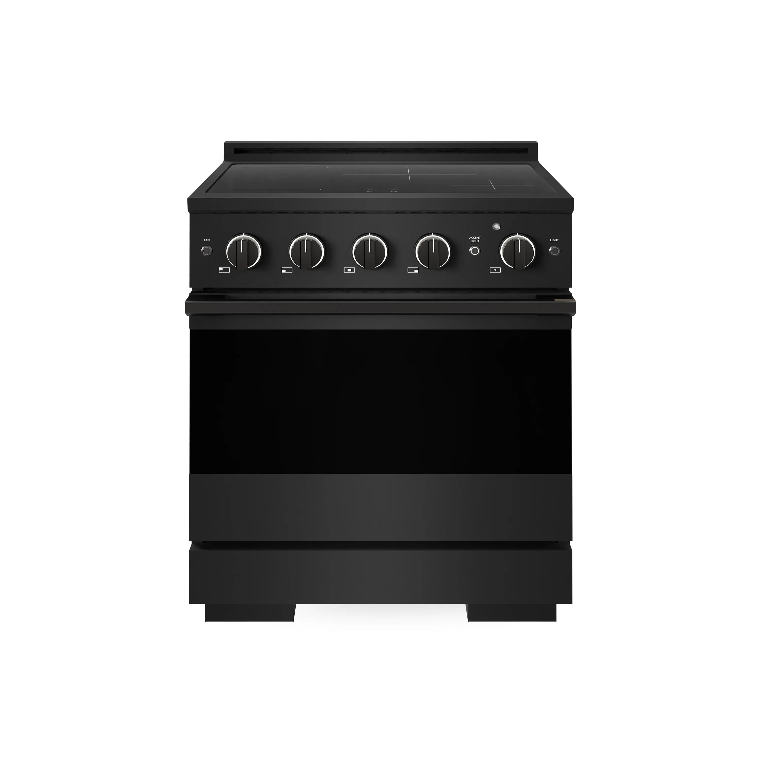 ZLINE 30-Inch 4.2 cu. ft. Marino Induction Range with 4 Element Cooktop and Electric Convection Oven in Black Stainless Steel (MINRB-30)