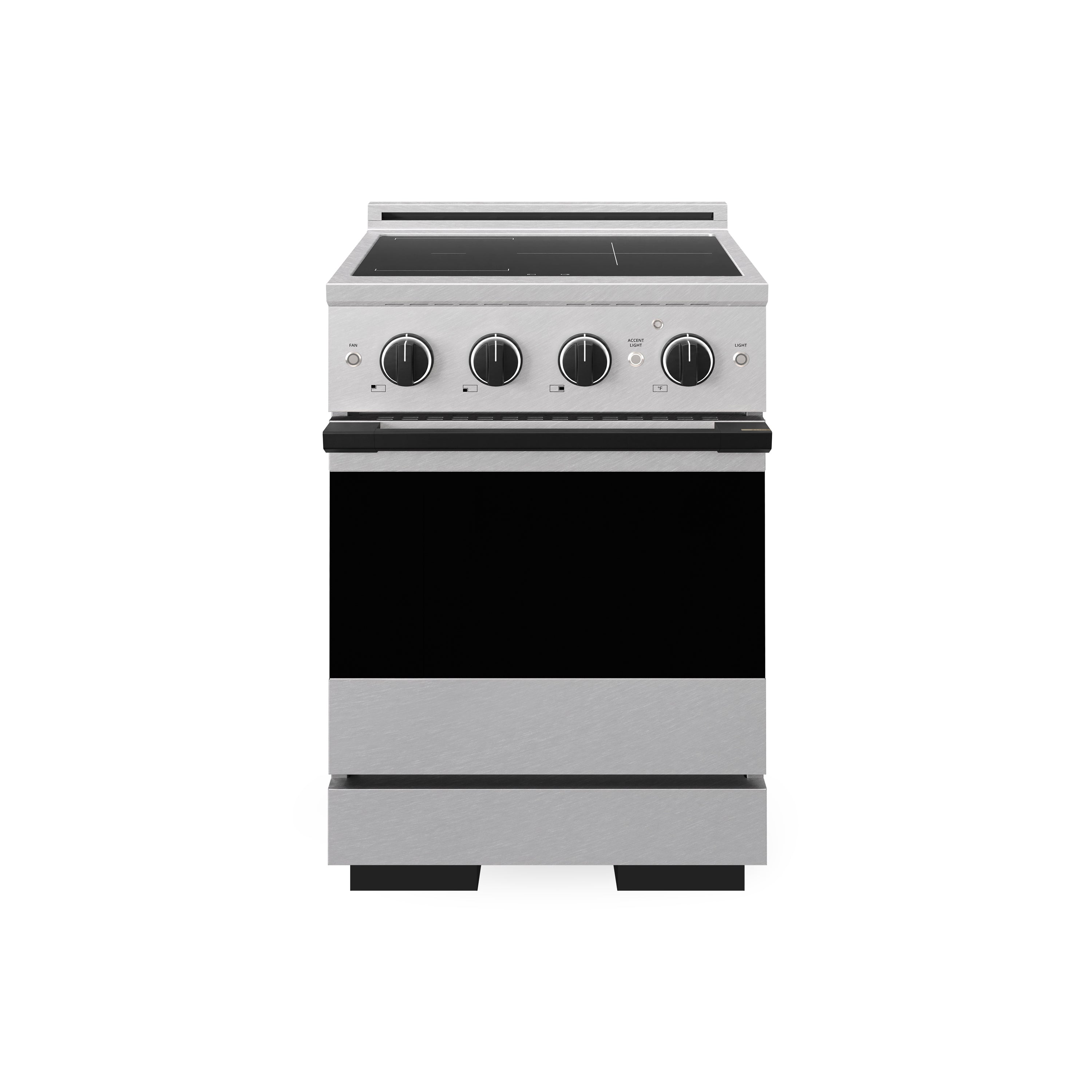ZLINE Autograph Edition 24-Inch 3.2 cu. ft. Marino Induction Range with 3 Element Cooktop and Electric Convection Oven in Satin Stainless Steel with Matte Black Accents (MINRSZ-24-MB)