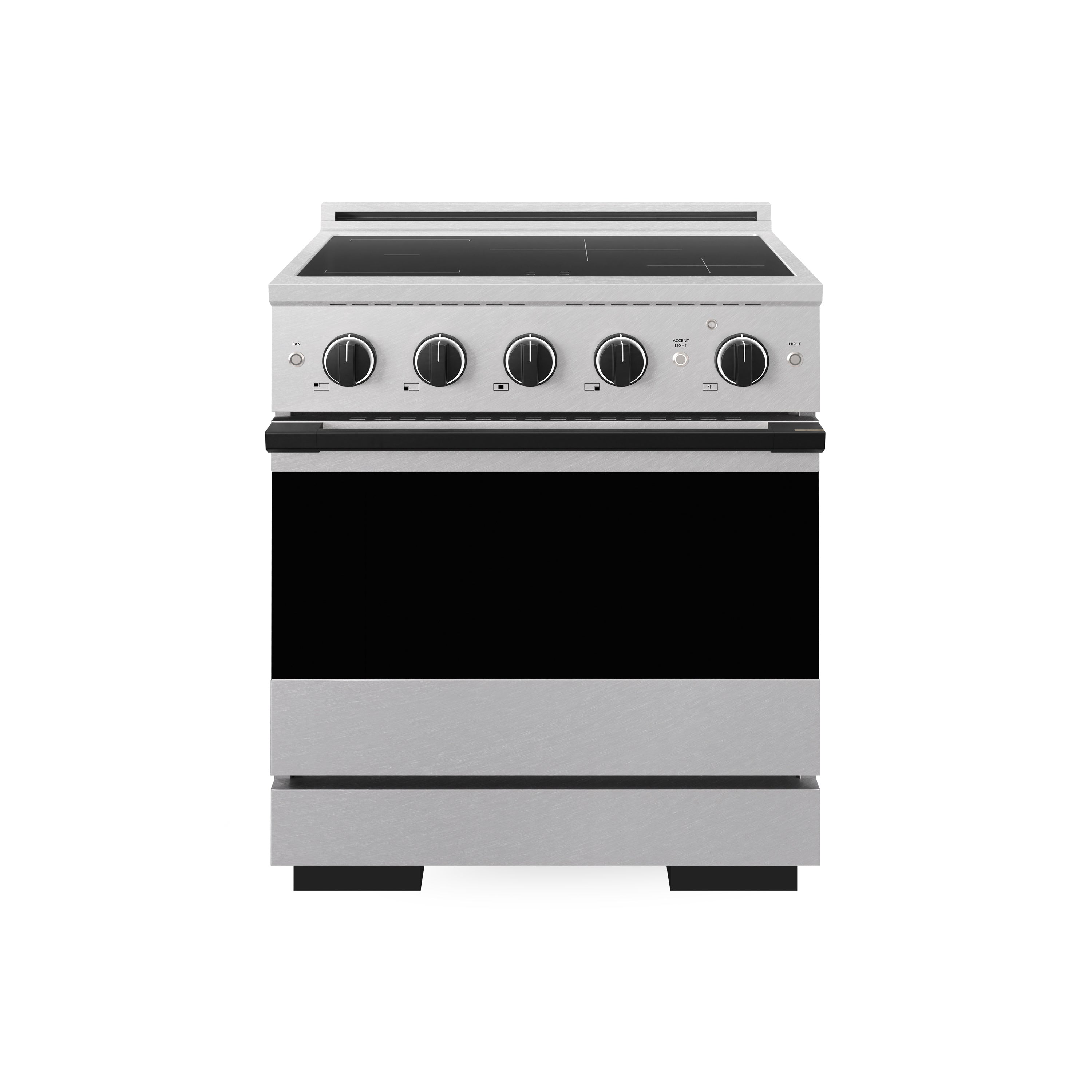 ZLINE Autograph Edition 30-Inch 4.2 cu. ft. Marino Induction Range with 4 Element Cooktop and Electric Convection Oven in Satin Stainless Steel with Matte Black Accents (MINRSZ-30-MB)