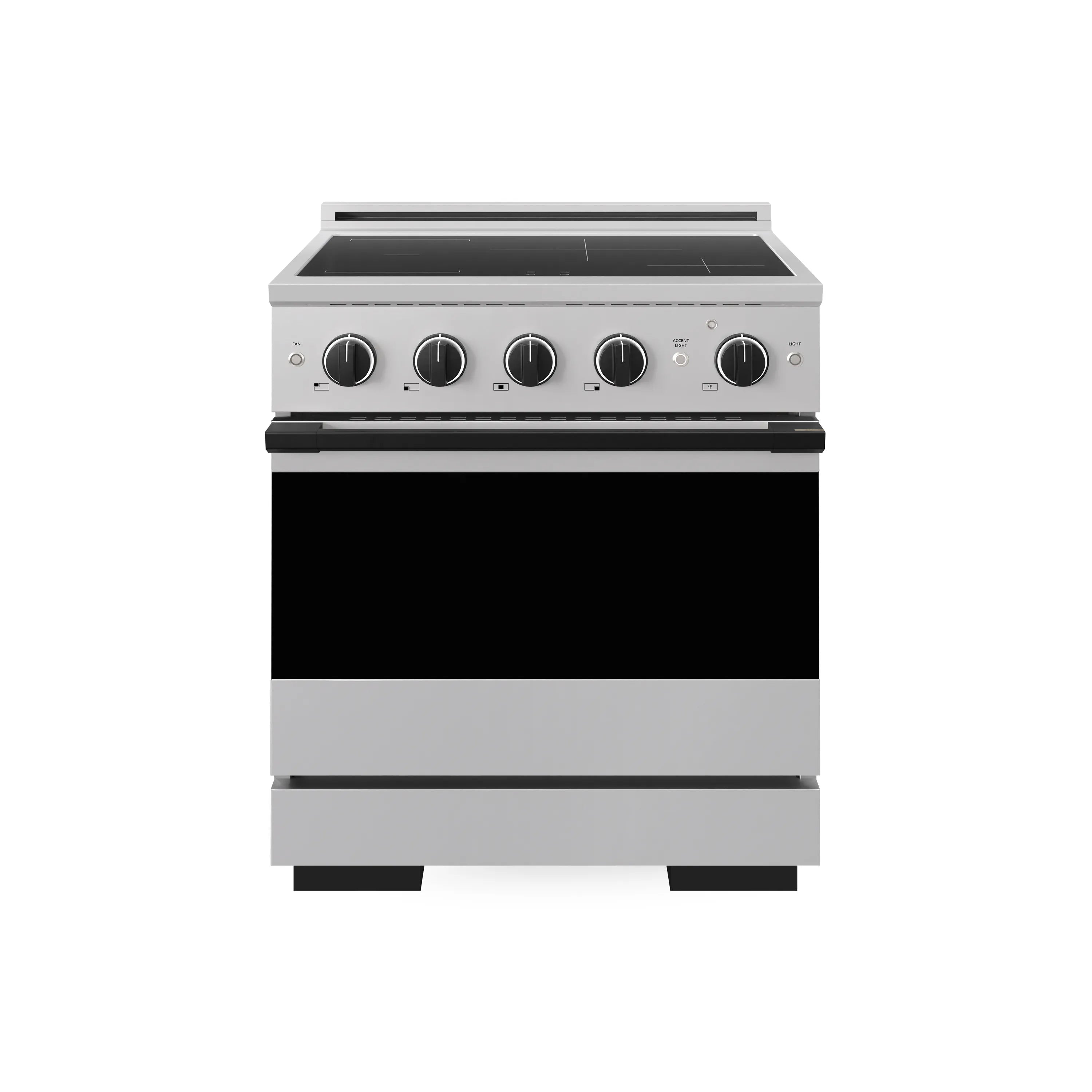 ZLINE Autograph Edition 30-Inch 4.2 cu. ft. Marino Induction Range with 4 Element Cooktop and Electric Convection Oven in Stainless Steel with Matte Black Accents (MINRZ-30-MB)