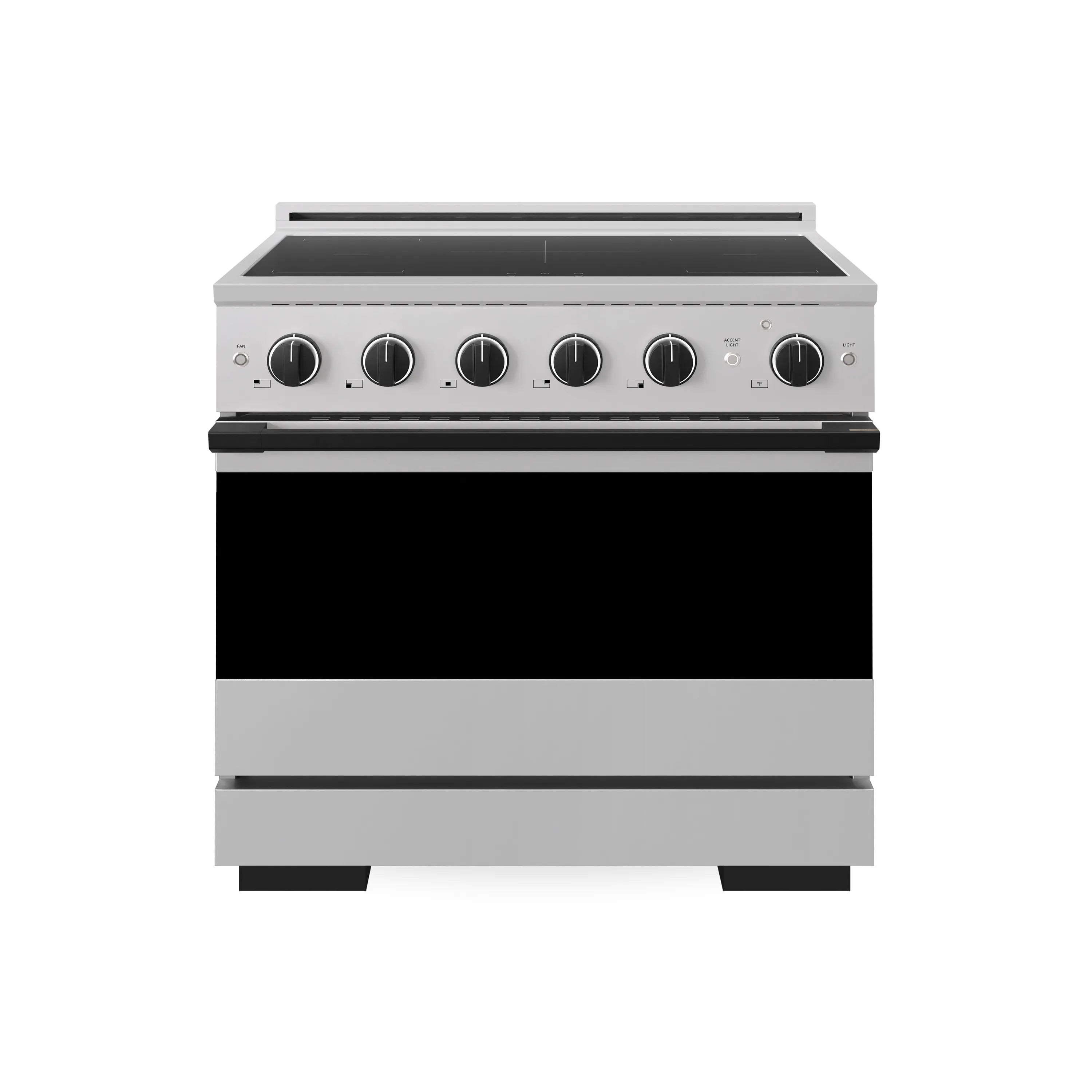 ZLINE Autograph Edition 36-Inch 5.2 cu. ft. Marino Induction Range with 5 Element Cooktop and Electric Convection Oven in Stainless Steel with Matte Black Accents (MINRZ-36-MB)