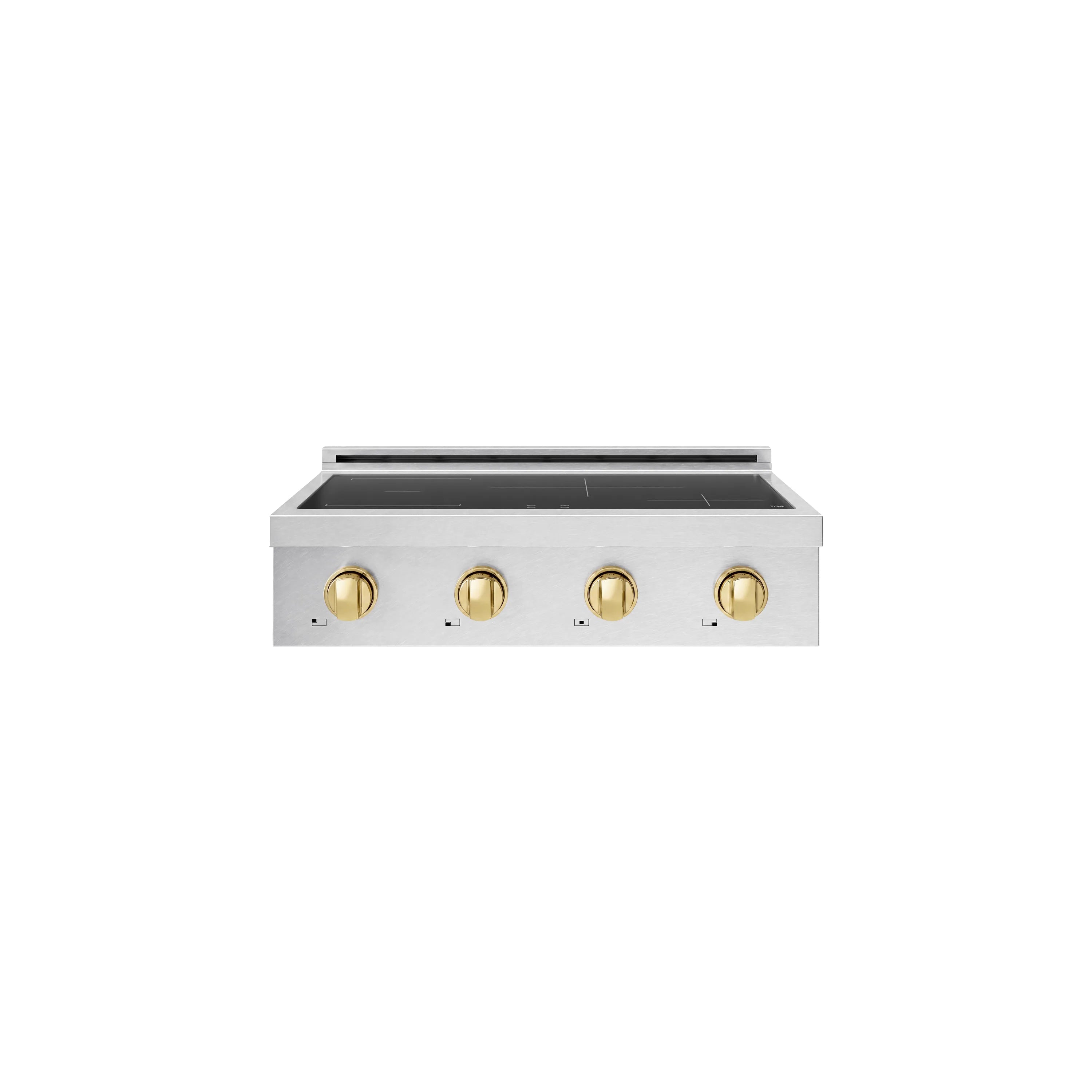 ZLINE Autograph Edition 30-Inch Paramount Induction Rangetop with 4 Element Cooktop in Satin Stainless Steel and Polished Gold Accents (SINRTSZ-30-G)