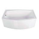 Kingston Brass Aqua Eden 60" Acrylic Rectangular 3-Wall Alcove Tub, Left Hand Drain Hole, Glossy White (VTDR603022L)