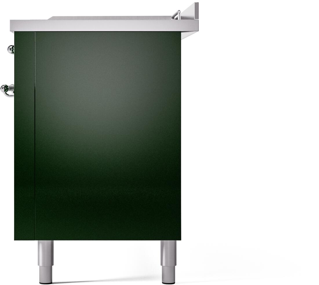 Emerald green range end panel with side handle detail and legs