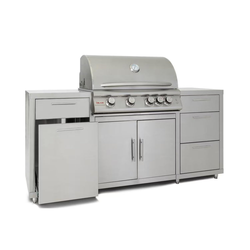 Blaze 6 ft BBQ Island with Premium 32-Inch LTE Series Natural Gas Grill in Stainless Steel (BLZ-SS-ISLAND-4LTE2-NG)