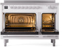 ILVE Professional Plus II 48-Inch Induction Range in White (UPI486WMPWH)