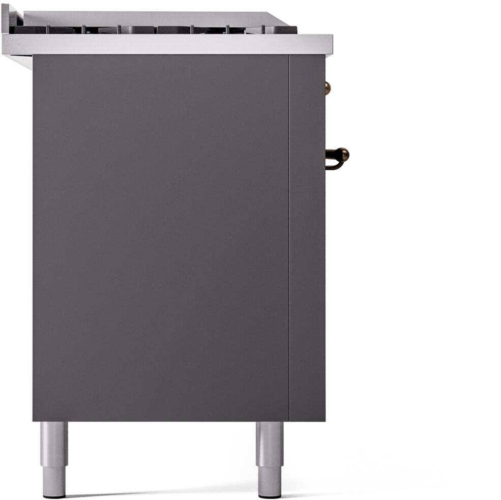 Matte graphite range side with leveling legs and smooth side panel