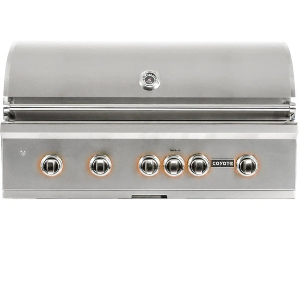 Coyote S-Series 42-Inch 5 Burner Built-In Natural Gas Grill With RapidSear Infrared Burner & Rotisserie (C2SL42NG)