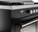 ILVE Professional Plus II 60-Inch Natural Gas Dual Fuel Range with 7 Burners, Griddle, & French Top with Triple Glass Door Oven in Glossy Black (UP60FSWMPBK)