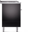 ILVE Professional Plus II 60-Inch Natural Gas Dual Fuel Range with 7 Burners, Griddle, & French Top with Triple Glass Door Oven in Glossy Black (UP60FSWMPBK)