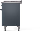 ILVE Nostalgie II 48-Inch Freestanding Natural Gas Dual Fuel Range in Blue Grey with Chrome Trim (UP48FNMPBGC)