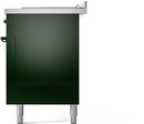 ILVE Nostalgie II 60-inch Natural Gas Dual Fuel Range with 7 Burners, Griddle, & French Top with Triple Glass Door Oven in Emerald Green with Bronze Trim (UP60FSNMPEGB)