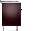 ILVE Nostalgie II 60-Inch Propane Gas Dual Fuel Range with 7 Burners, Griddle, & French Top with Triple Glass Door Oven in Burgundy with Chrome Trim (UP60FSNMPBUCLP)