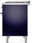 ILVE Nostalgie II 40-Inch Freestanding Natural Gas Dual Fuel Range in Midnight Blue with Chrome Trim (UPD40FNMPMBC)