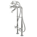 Kingston Brass Kingston Freestanding Tub Faucet with Supply Line and Stop Valve, Polished Chrome (CCK266K1)