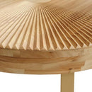 Parrot Uncle 31.5-Inch Modern Round Coffee Table with Wooden Carving Pattern & Metal Legs for Living Room , Reception Room