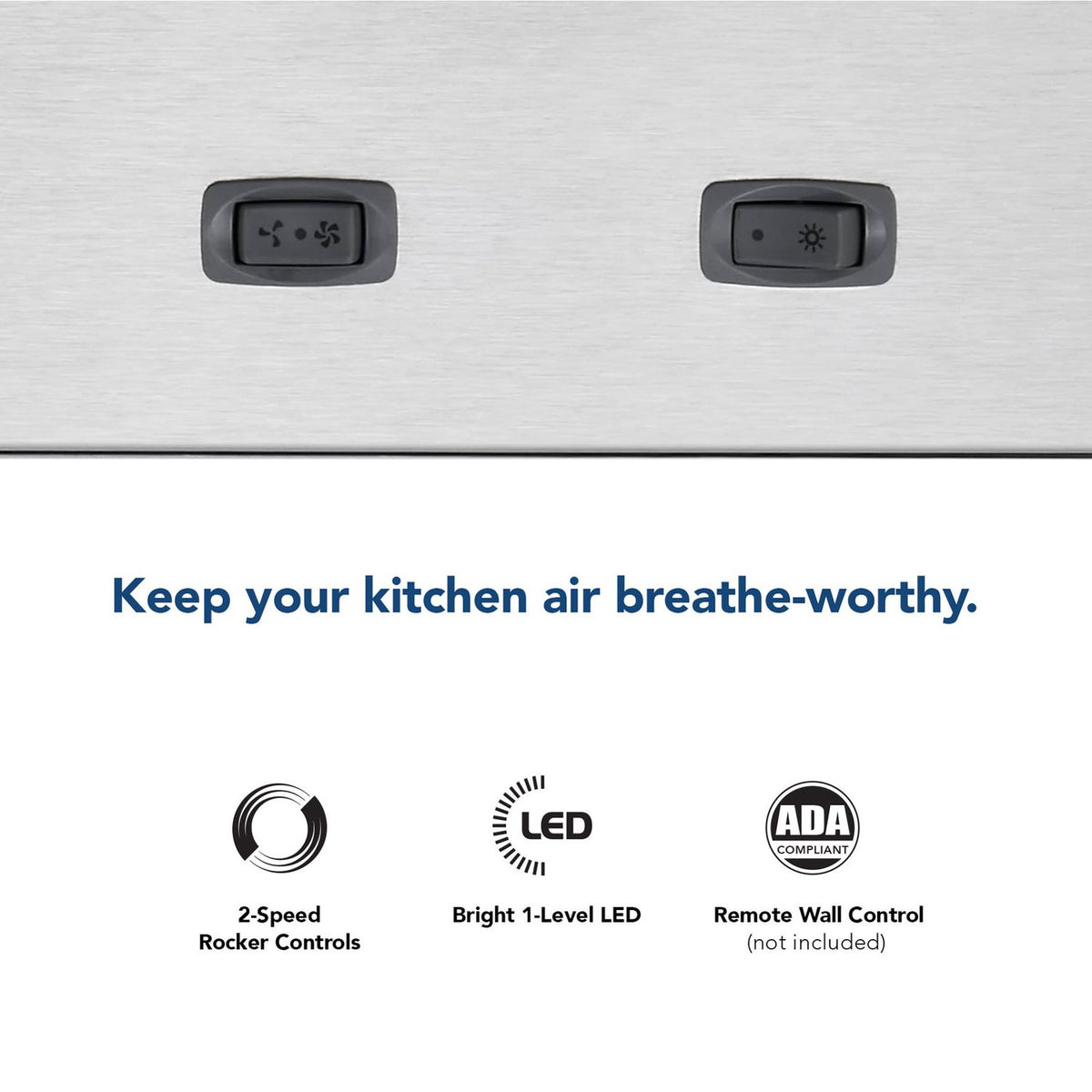 Broan-NuTone 24-Inch 300 CFM Built-In Power Pack Range Hood Insert in Stainless Steel (BBN1243SS)