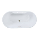 Kingston Brass 55" Acrylic Oval Double Ended Freestanding Tub with Drain, Glossy White/Brushed Nickel (VT7DE552823C428)