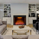 Parrot Uncle Black Electric Fireplace Heater Insert with Overheating Protection and Remote Control